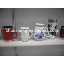 la Chine top 10 vente produits tasse en céramique avec base en acier inox, imprimé personnalisé tasse thermos